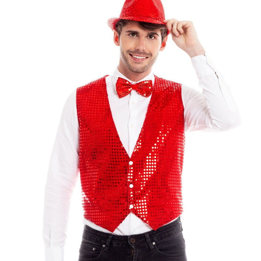 Gilet con paillettes Eco rosso