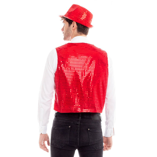 Gilet rosso con paillettes Eco