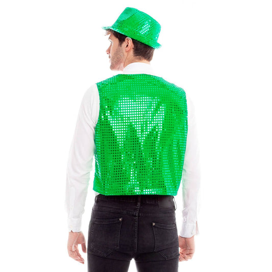 Gilet verde con paillettes eco