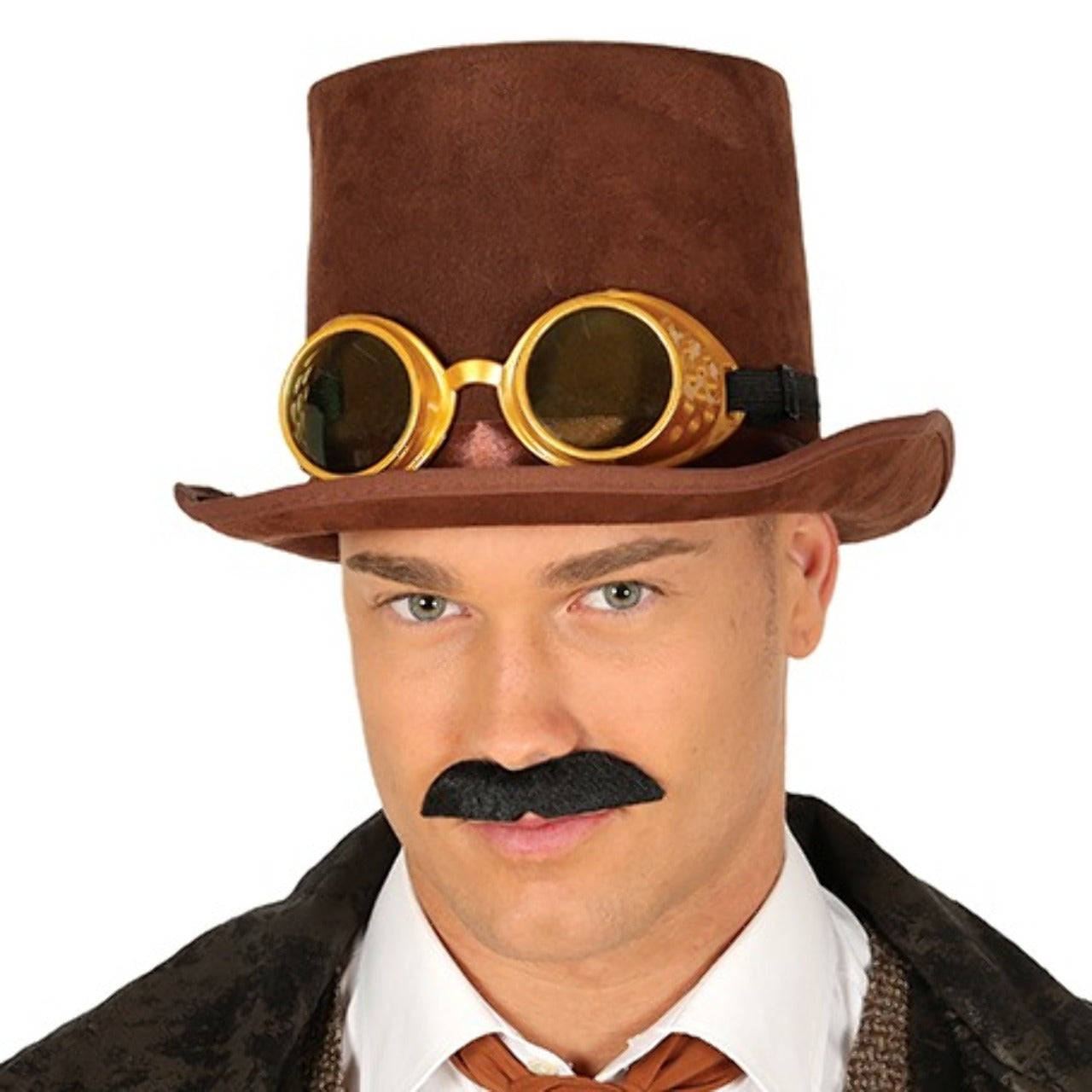 Cilindro Steampunk Marrone con Occhiali