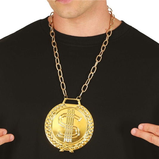 Collana dorata con Medaglia dollaro