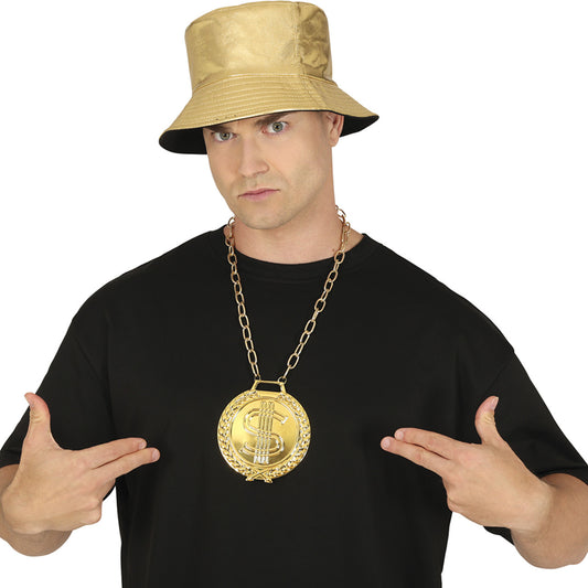 Collana dorata con Medaglia dollaro