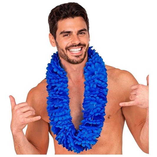 Collana Hawaiana Blu Deluxe
