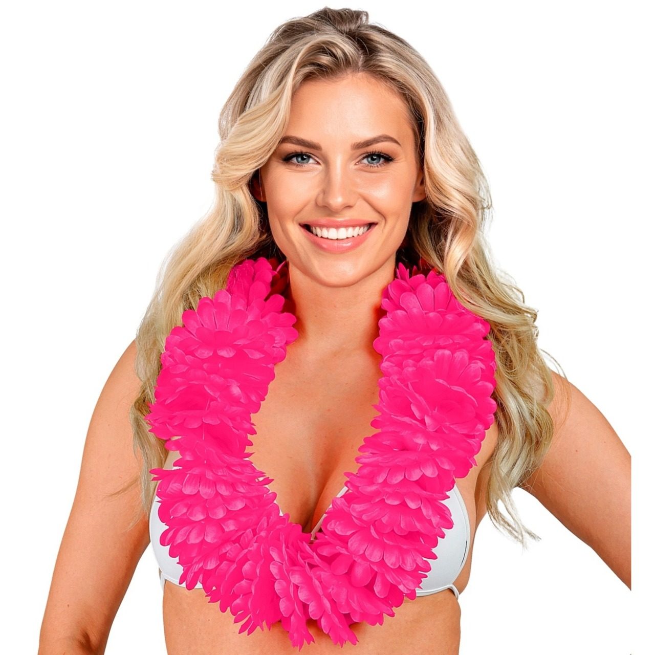 Collana Hawaiana Fucsia Deluxe