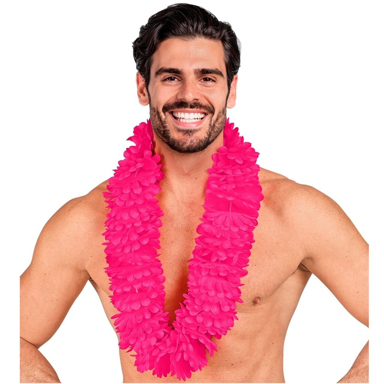 Collana Hawaiana Fucsia Deluxe