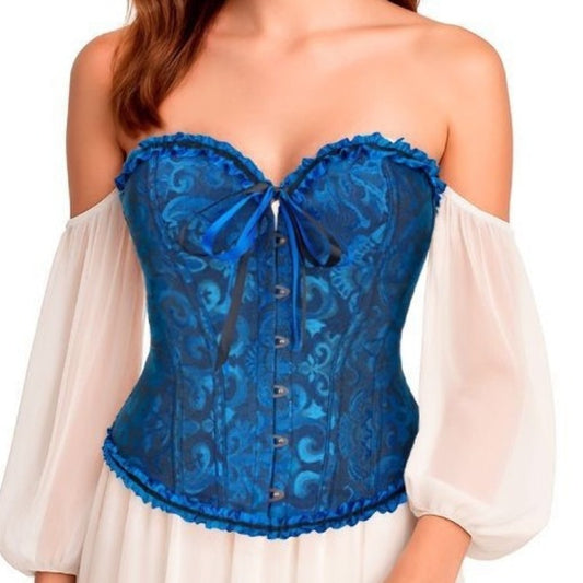 Corset Blu a Cuore con Fiocco