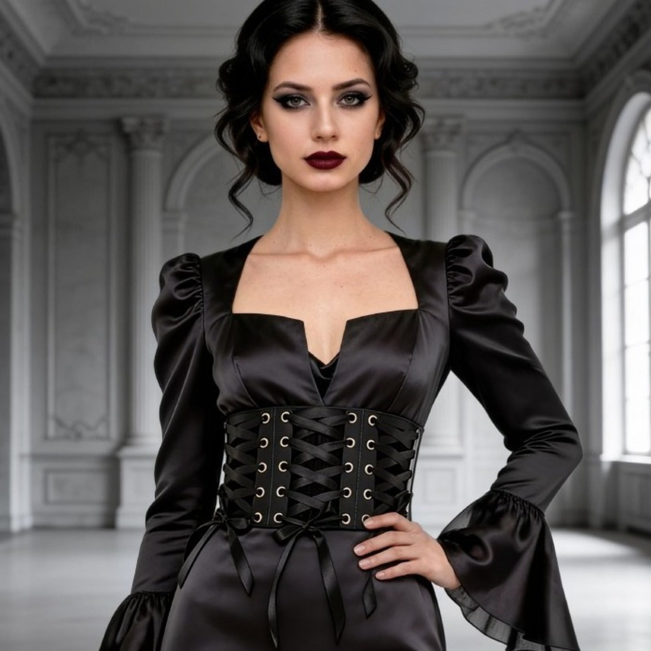 Corsetto Nero con Nastri