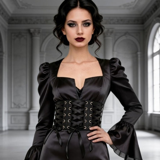 Corsetto Nero con Nastri