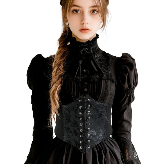 Corsetto Nero Farfalle