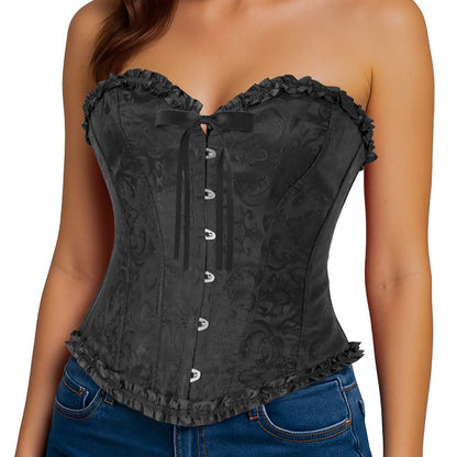 Corsetto Nero Scollo a Cuore