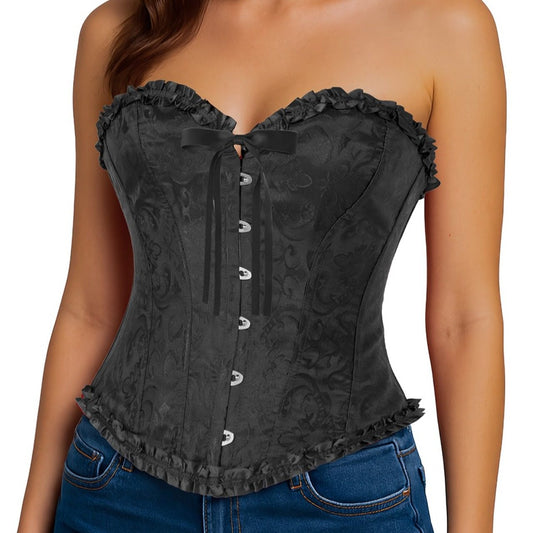 Corsetto Nero Scollo a Cuore