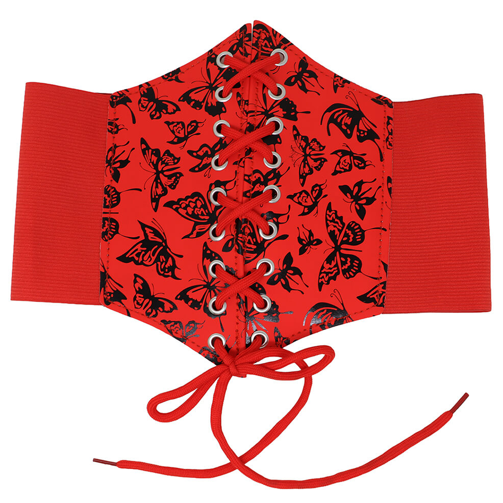 Corsetto Rosso Farfalle