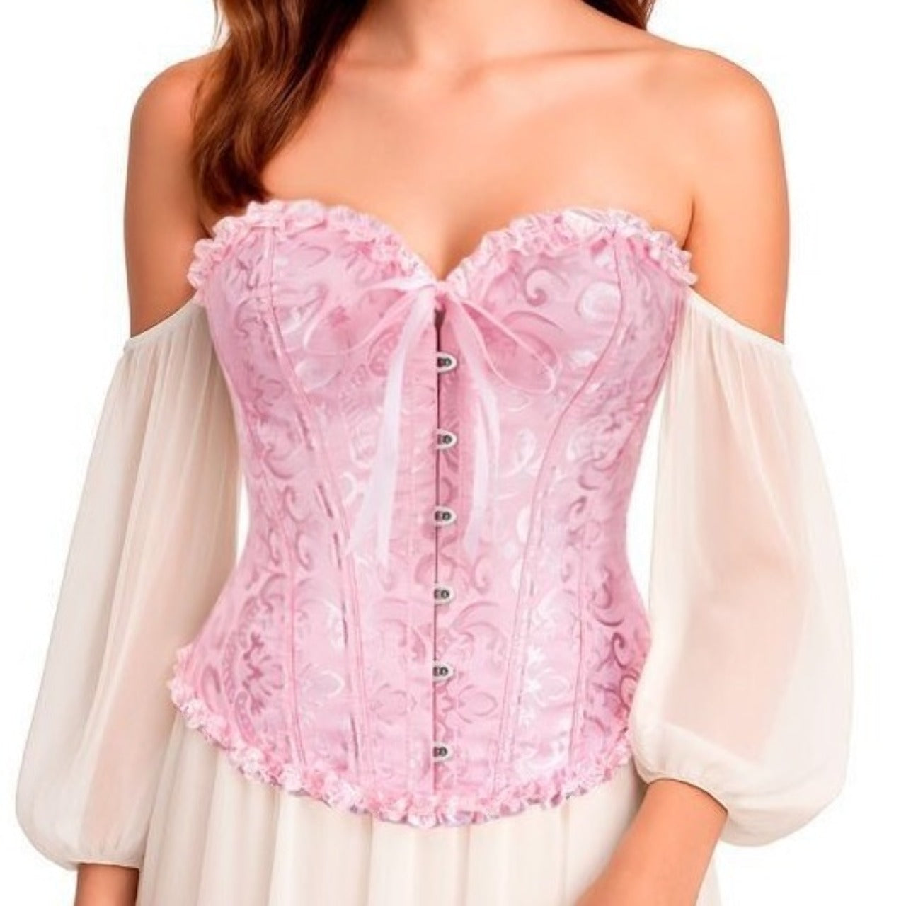 Corset Rosa a Cuore con Fiocco