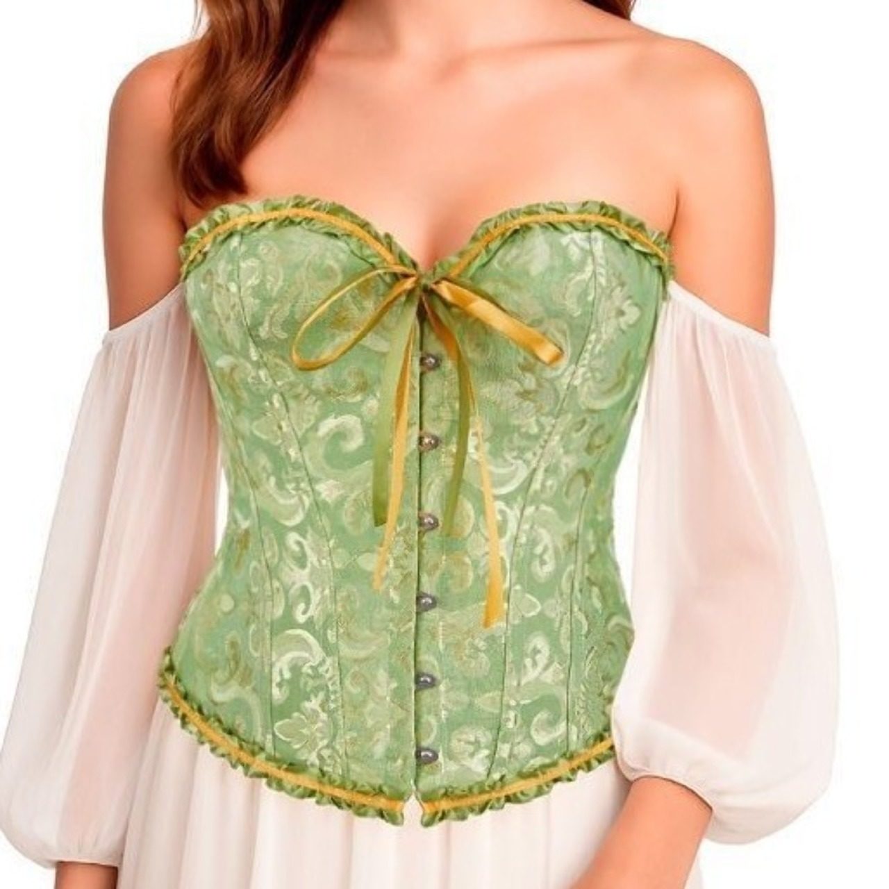 Corset Verde a Cuore con Fiocco