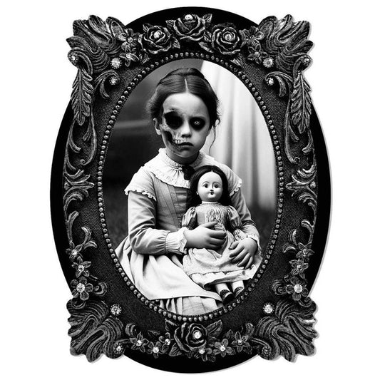 Decorazione adesiva quadro bambina terrificante