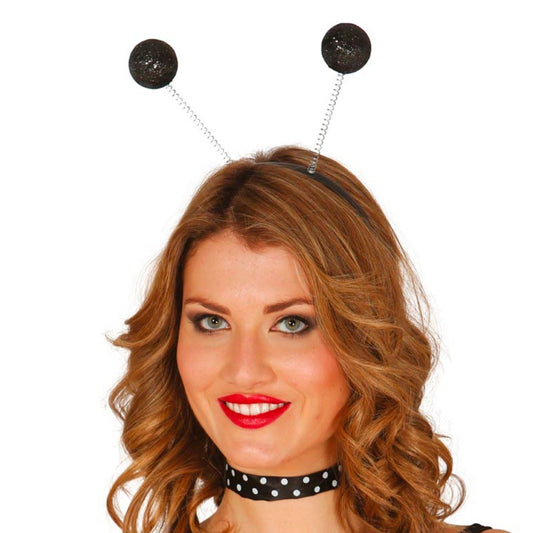 Cerchietto Antenne Nere Glitter