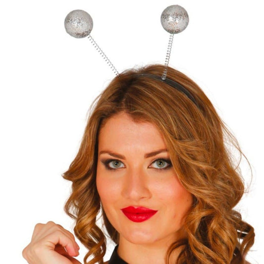 Cerchietto Antenne Argento Glitter