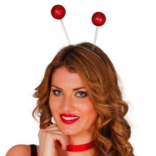 Cerchietto Antenne Rosse Glitter