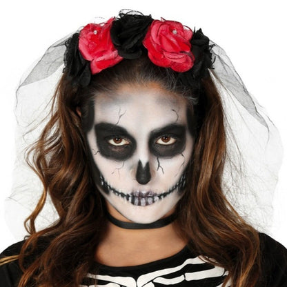 Cerchietto Catrina bicolore con velo