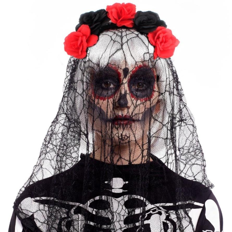 Cerchietto Catrina Messicana con velo