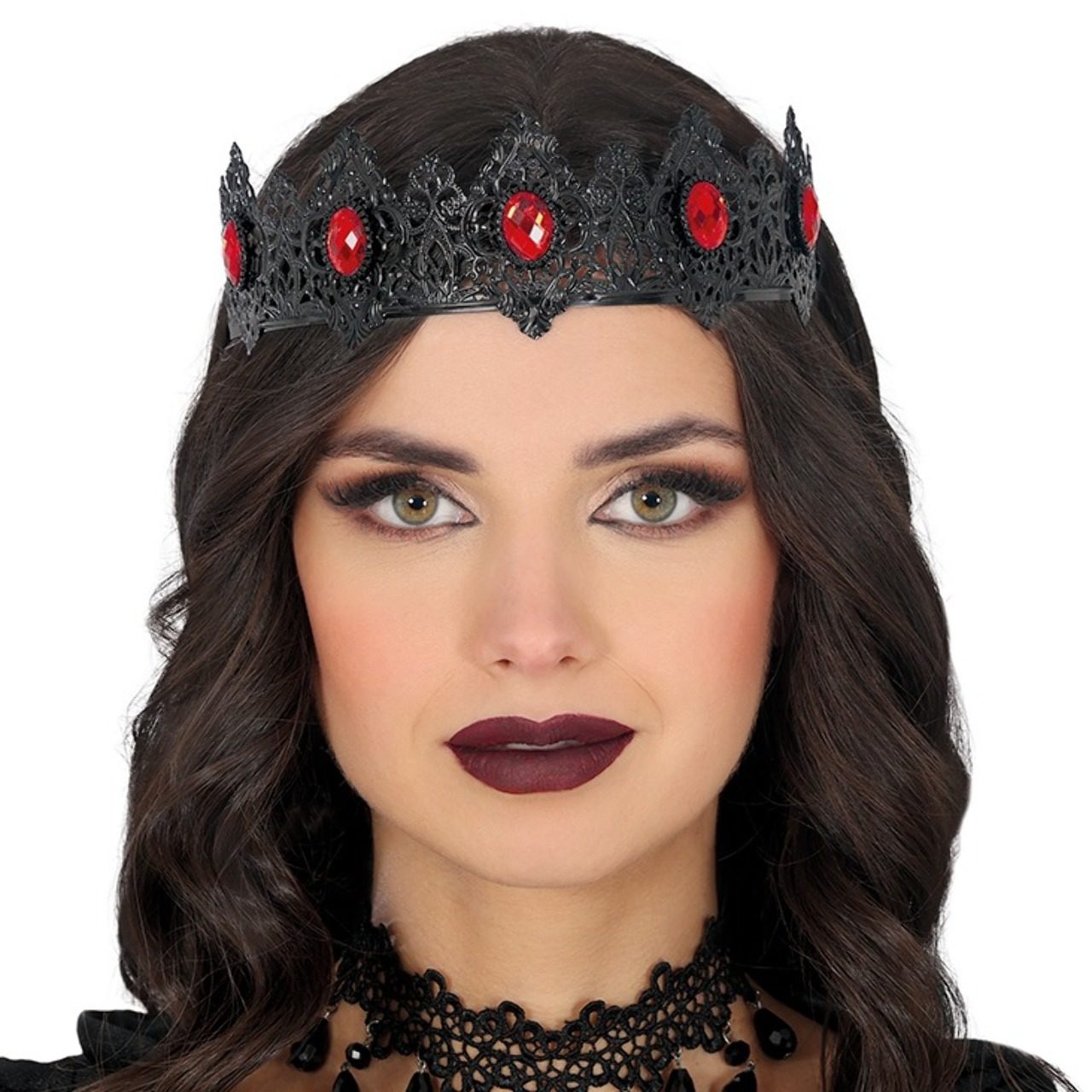 PACKOVE Corona Barocca Nera Con Strass - Diadema Regina Per Matrimonio, Festa Di Compleanno E Cosplay