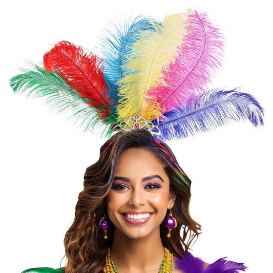 Cerchietto con Piume Arcobaleno