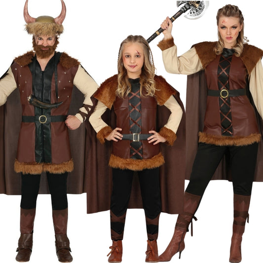Costumi di gruppo da Vichinghi Marroni