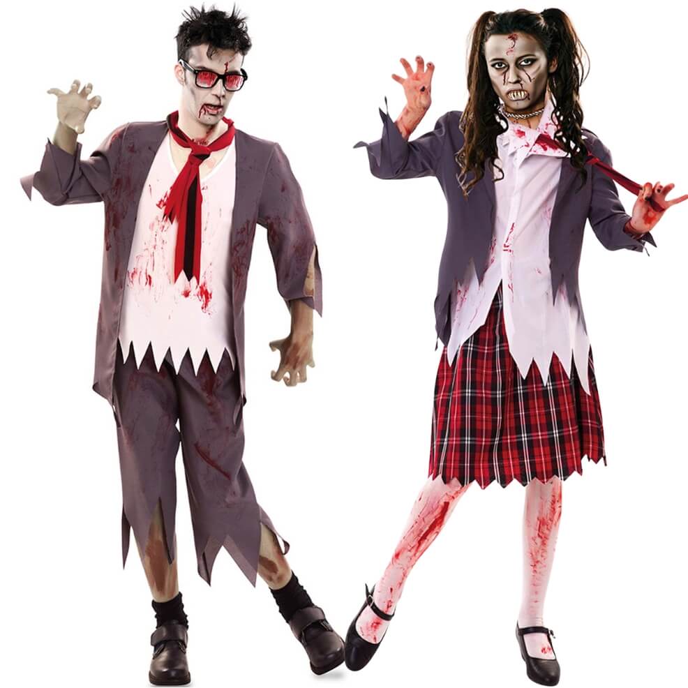 Costumi di coppia da Scolaretti Zombie