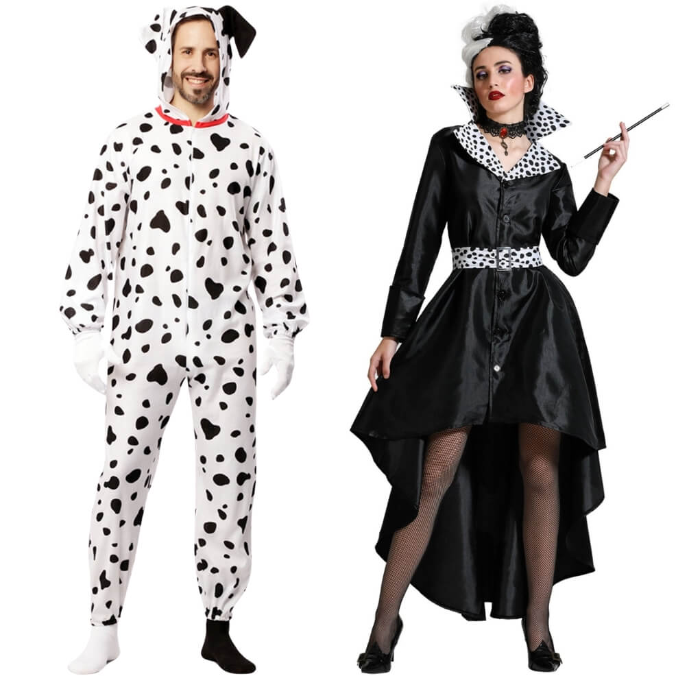 Costumi di coppia da Crudelia e Dalmata Bicolore