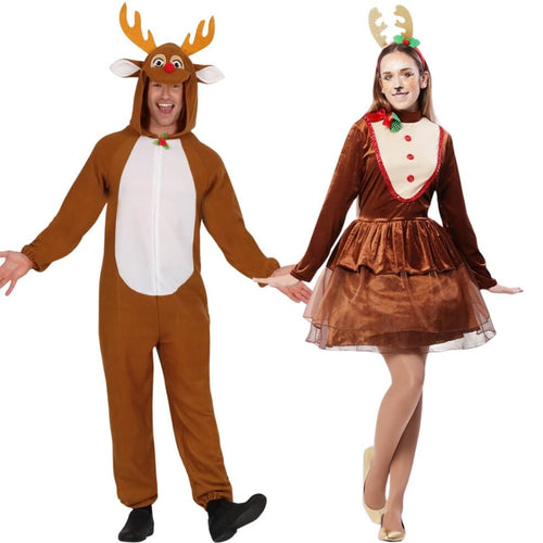 Fennoral 2 pz Costume da Renna Bambina Set Costume Animali Bambina Costume di Natale per bambini Costume per Travestimento da Renna-Fascia Tutù Tulle- per Carnevale Halloween Cosplay Festa Regalo