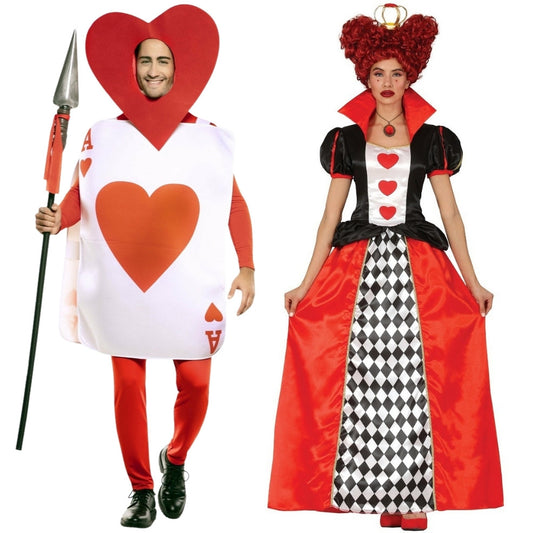 Costumi di coppia da Regina di Cuori e Carte