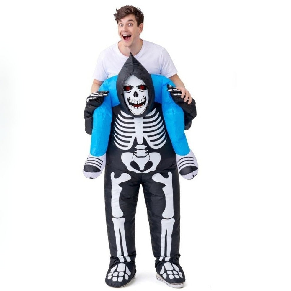 Costume a spalla di scheletro gonfiabile per adulto
