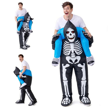 Costume a spalla di scheletro gonfiabile per adulto