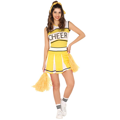 Costume da cheerleader giallo per donna