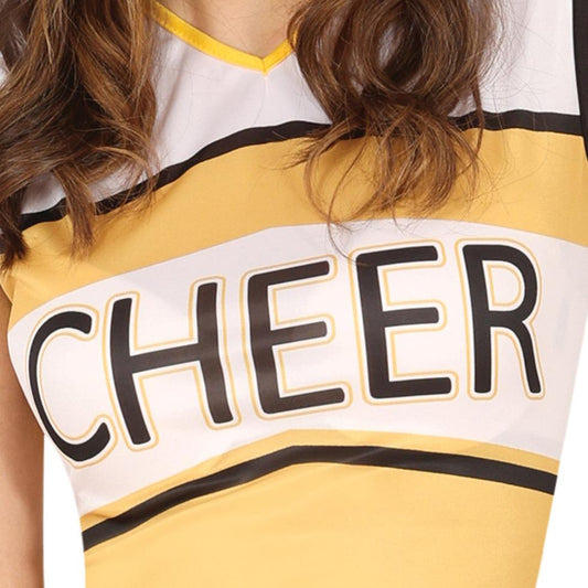 Costume da cheerleader giallo per donna