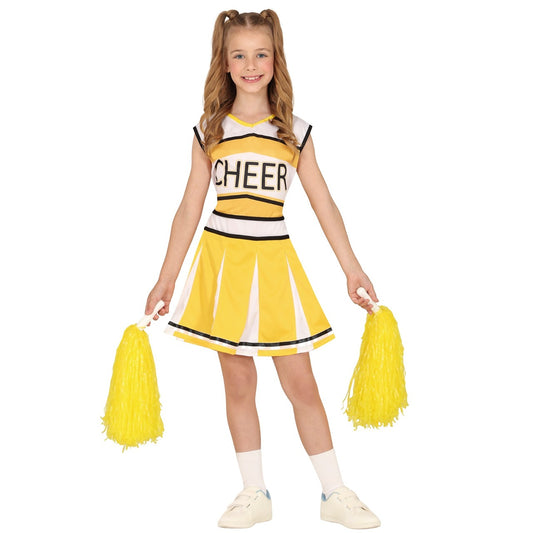 Costume da cheerleader giallo per bambina