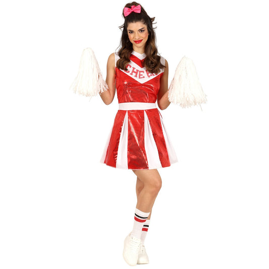 Costume da cheerleader con paillettes per donna