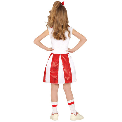 Costume da cheerleader con paillettes per ragazza