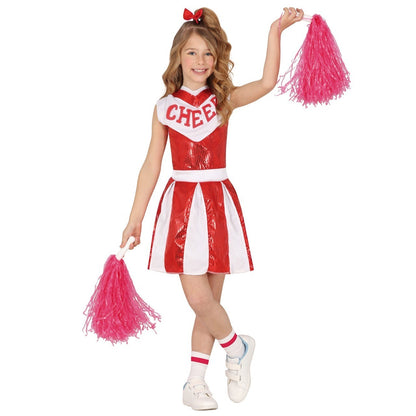 Costume da cheerleader con paillettes per ragazza