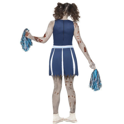 Costume da cheerleader zombie con pompon da donna