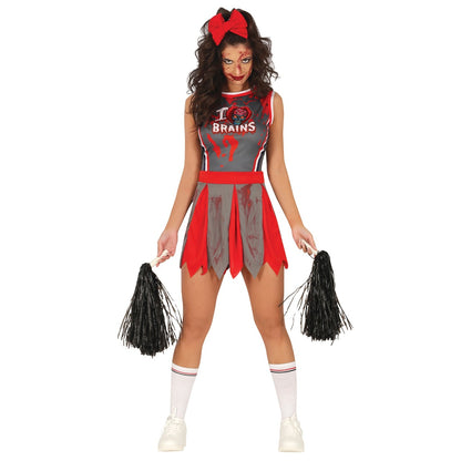 Costume da Cheerleader Zombie Brains per donna