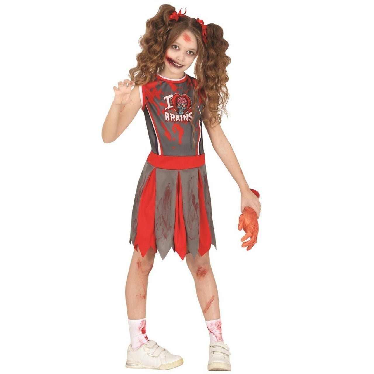 Costume da Cheerleader Zombie Brains per bambina