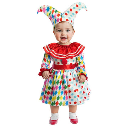Costume da Arlecchino vestito a pois per bebè