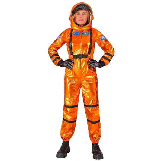 Costume da Astronauta Space Arancione per donna