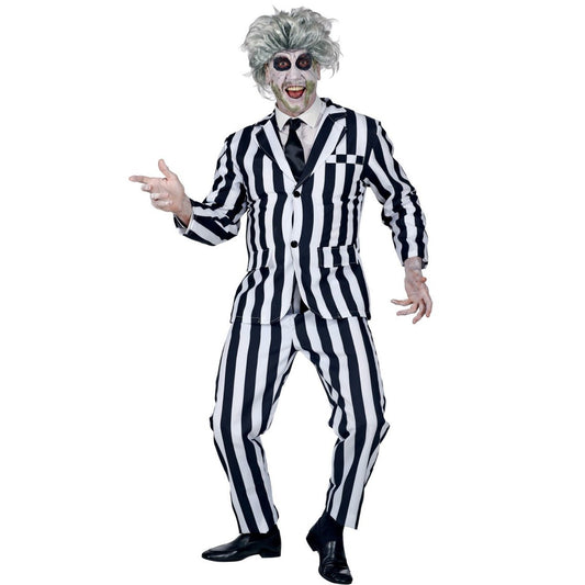 Costume da Fantasma Beetlejuice a Righe per uomo