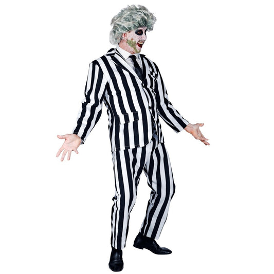 Costume da Fantasma Beetlejuice a Righe per uomo