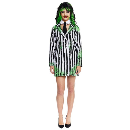 Costume da Fantasma a righe Ultratomba per donna