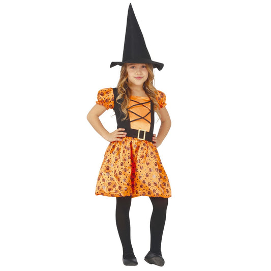 Costume da Strega Zucca Arancione per bambina
