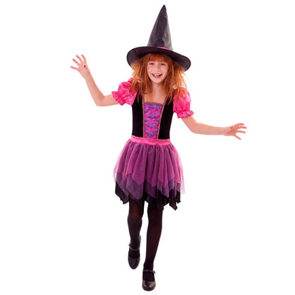 Costume da Strega Fucsia per bambina