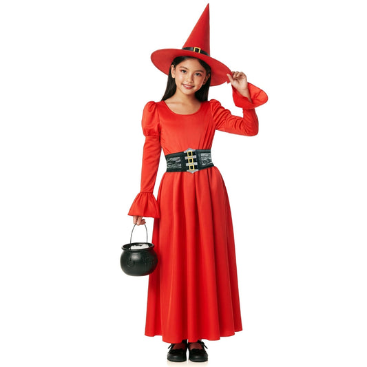 Costume da Strega Rosso Corsetto per bambina 